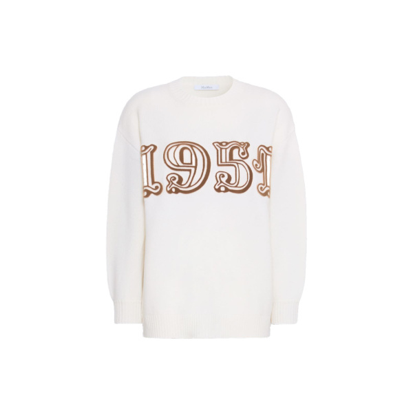 Max Mara Fido Wool and Cashmere Jumper in White | Sweaters | Coveti