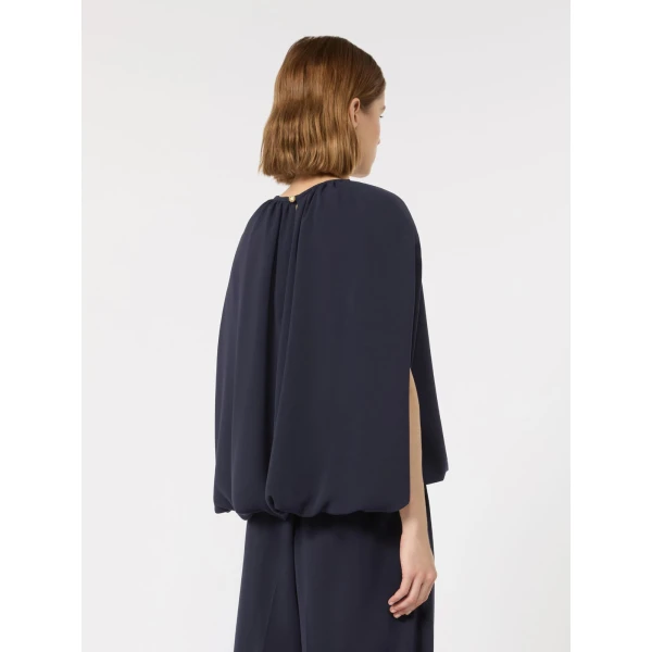 Max Mara Fieno Lightweight Cady Blouse in Midnight Blue | Blouse | Coveti
