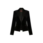 Max Mara Filante Velvet Tuxedo Jacket in Black | Blazers | Coveti