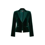 Max Mara Filante Velvet Tuxedo Jacket in Emerald | Blazers | Coveti