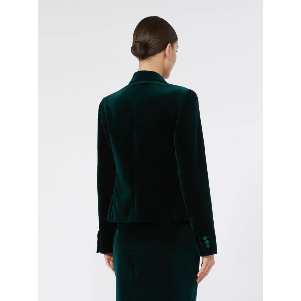 Max Mara Filante Velvet Tuxedo Jacket in Emerald | Blazers | Coveti