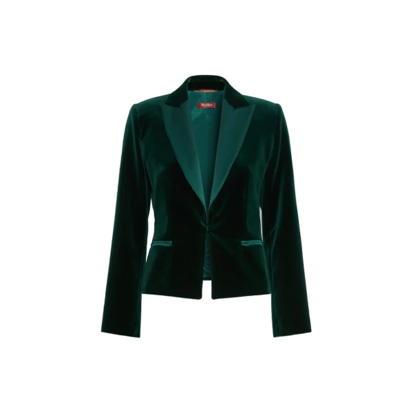 Filante Velvet Tuxedo Jacket in Emerald