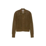 Max Mara Film Cotton Cordonnet Cardigan in Khaki | Cardigan | Coveti