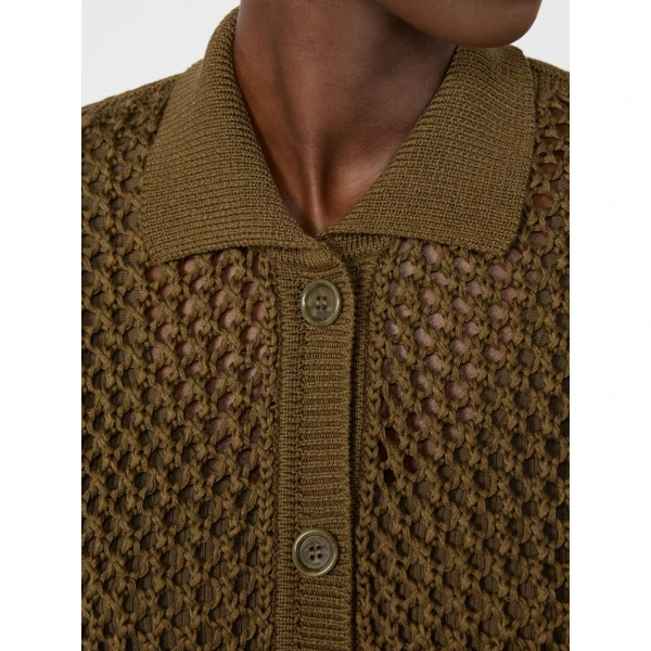 Max Mara Film Cotton Cordonnet Cardigan in Khaki | Cardigan | Coveti