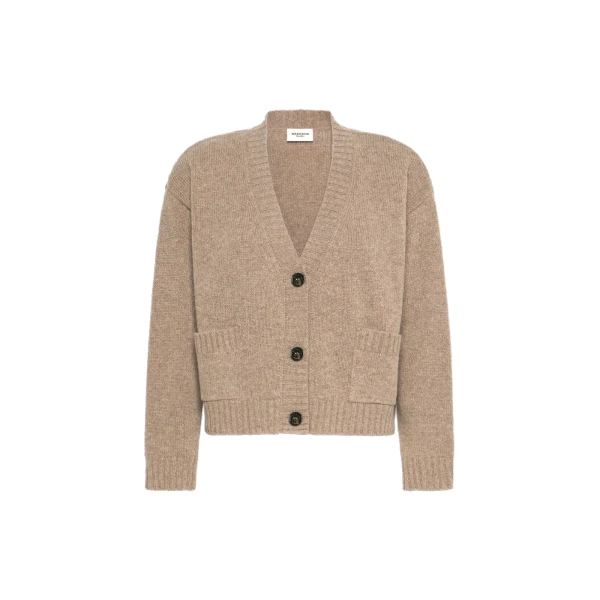 Filmato Wool V-Neck Cardigan in Hazelnut Brown