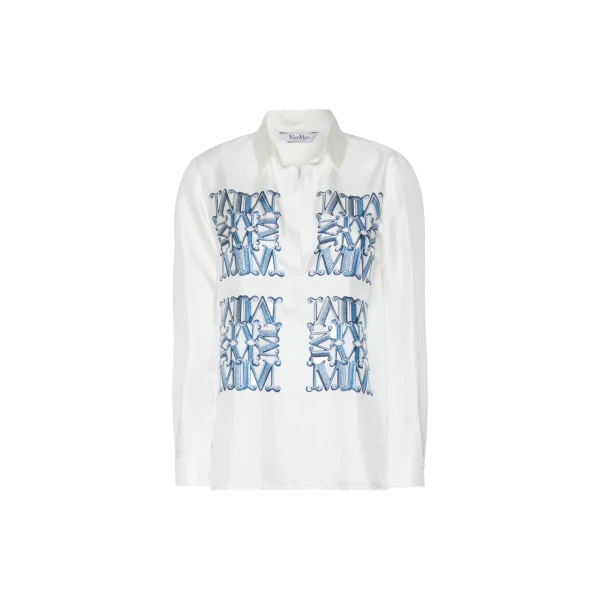 Filtro Silk Print Shirt in Ocean Blue