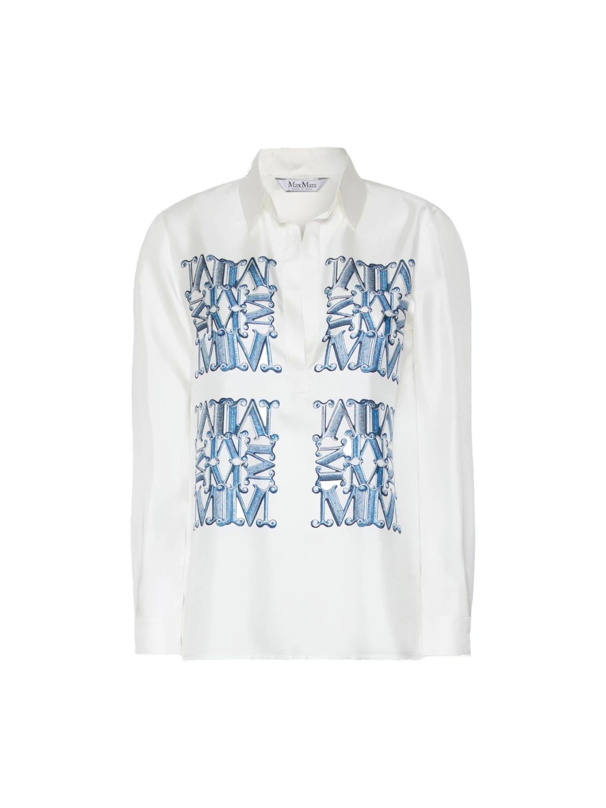 Max Mara Filtro Silk Print Shirt in Ocean Blue Max Mara Filtro Silk Print Shirt in Ocean Blue | Shirts | Coveti