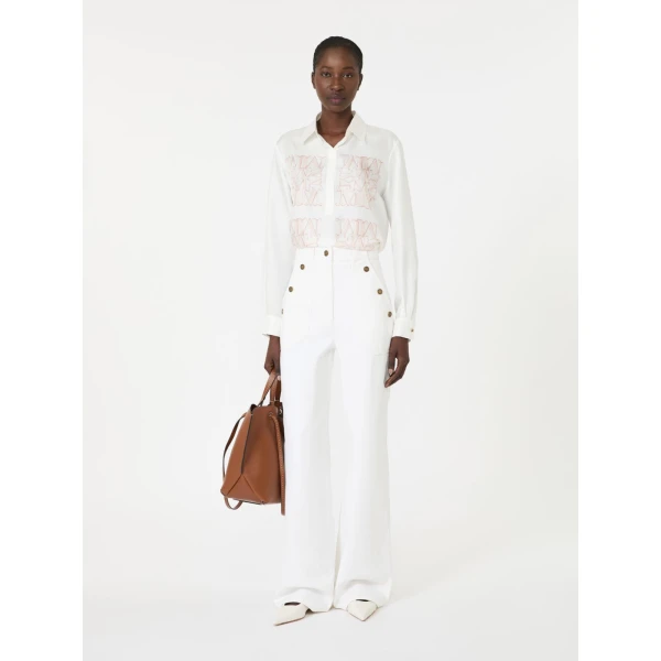 Max Mara Filtro Silk Print Shirt in Powder Pink | Shirts | Coveti
