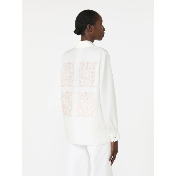 Max Mara Filtro Silk Print Shirt in Powder Pink | Shirts | Coveti