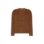 Max Mara Filtro Wool and Cashmere Cardigan in Tobacco | Cardigan | Coveti