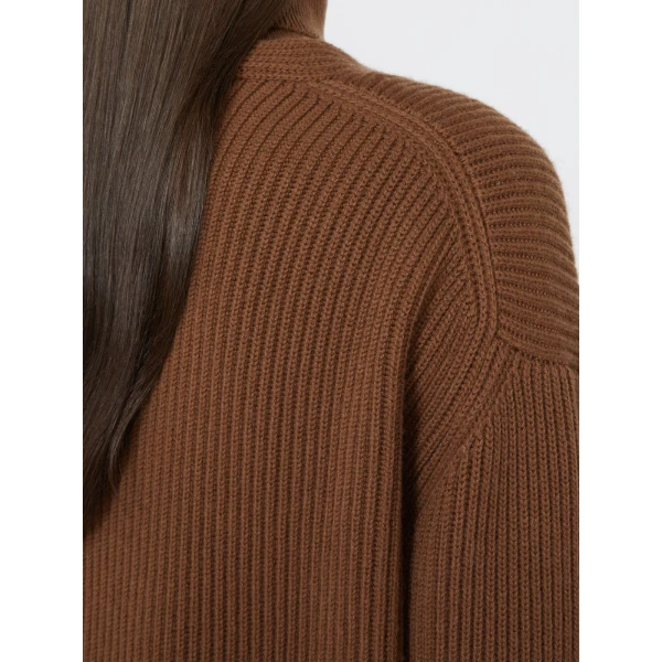 Max Mara Filtro Wool and Cashmere Cardigan in Tobacco | Cardigan | Coveti
