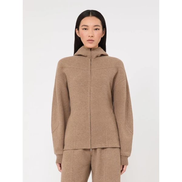 Max Mara Filtro Wool and Cashmere Jersey Sweatshirt in Beige | Sweaters | Coveti