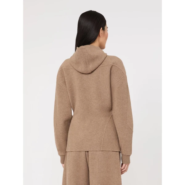 Max Mara Filtro Wool and Cashmere Jersey Sweatshirt in Beige | Sweaters | Coveti