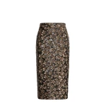 Max Mara Finito Embroidered Tulle Pencil Skirt in Bronze | Pencil Skirts | Coveti