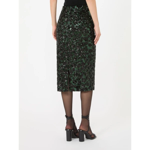Max Mara Finito Embroidered Tulle Pencil Skirt in Green | Pencil Skirts | Coveti