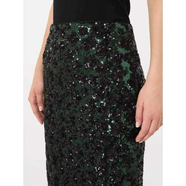 Max Mara Finito Embroidered Tulle Pencil Skirt in Green | Pencil Skirts | Coveti