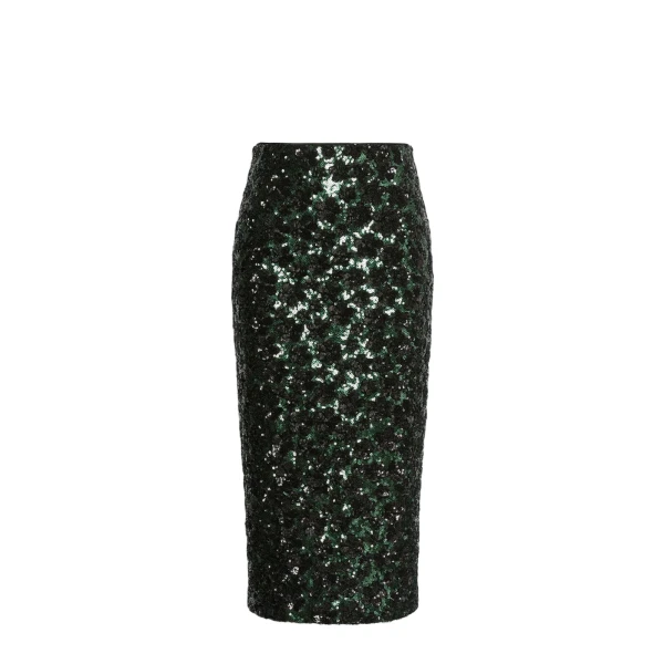 Max Mara Finito Embroidered Tulle Pencil Skirt in Green | Pencil Skirts | Coveti
