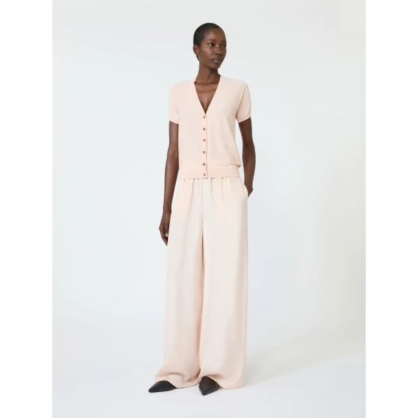 Max Mara Finito Viscose Crepe Cardigan in Pink | Cardigan | Coveti