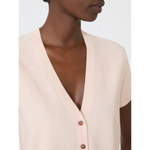 Max Mara Finito Viscose Crepe Cardigan in Pink | Cardigan | Coveti