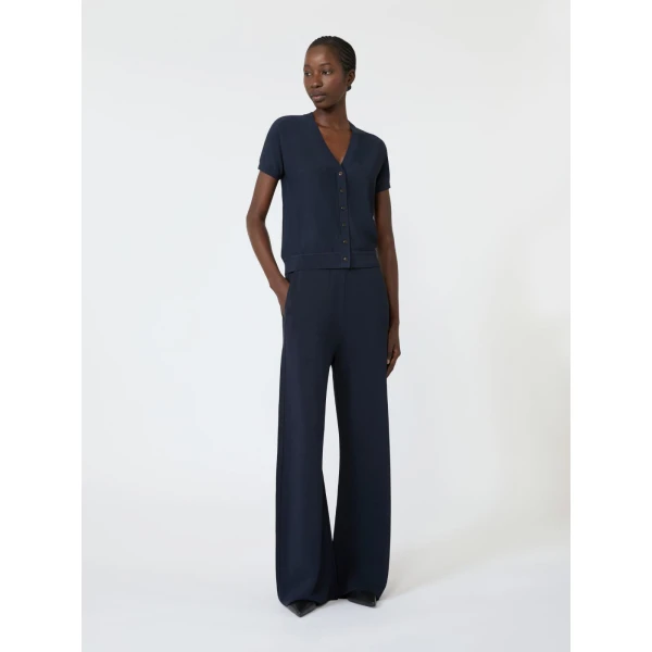 Max Mara Finito Viscose Crepe Cardigan in Ultramarine | Cardigan | Coveti