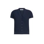 Max Mara Finito Viscose Crepe Cardigan in Ultramarine | Cardigan | Coveti