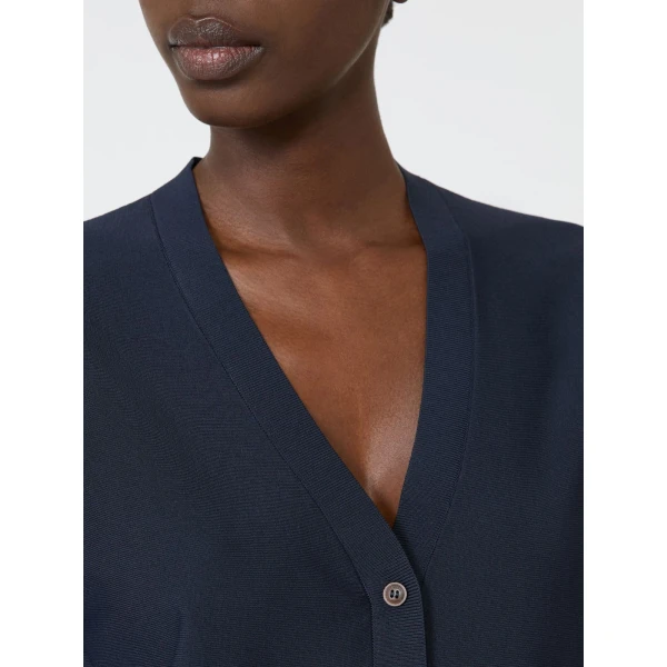 Max Mara Finito Viscose Crepe Cardigan in Ultramarine | Cardigan | Coveti