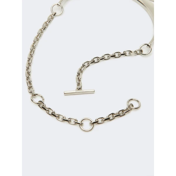 Max Mara Fiocchi Crescent Pendant Necklace in Silver | Necklace | Coveti