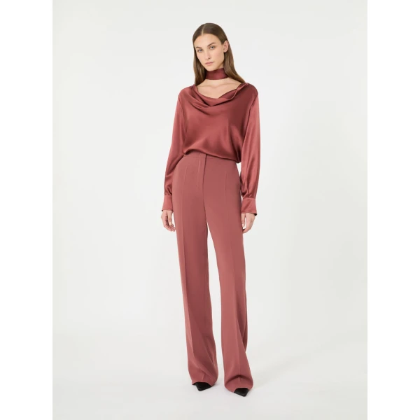 Max Mara Fiocchi Silk Satin Blouse in Antique Rose | Blouse | Coveti