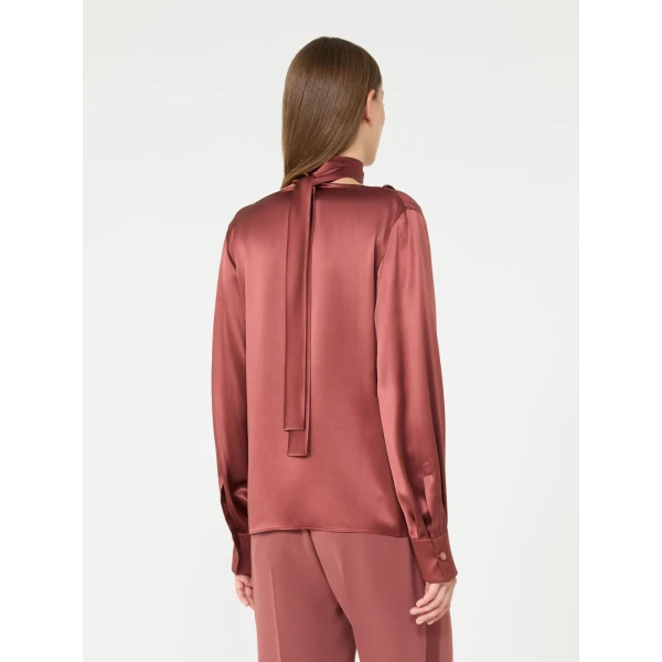 Max Mara Fiocchi Silk Satin Blouse in Antique Rose | Blouse | Coveti