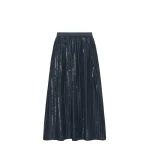 Max Mara Fiordi Sequin-Embroidered Cotton Skirt in Navy | Maxi Skirts | Coveti