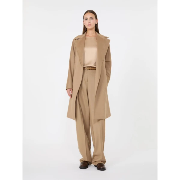 Max Mara Fiordi Silk Satin Blouse in Camel | Blouse | Coveti