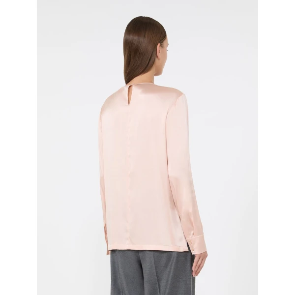 Max Mara Fiordi Silk Satin Blouse in Pink | Blouse | Coveti