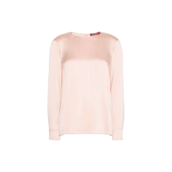Max Mara Fiordi Silk Satin Blouse in Pink | Blouse | Coveti