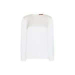 Max Mara Fiordi Silk Satin Blouse in Silk White | Blouse | Coveti