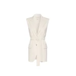 Max Mara Fiore Milano Knit Jersey Gilet in Ivory | Vests | Coveti