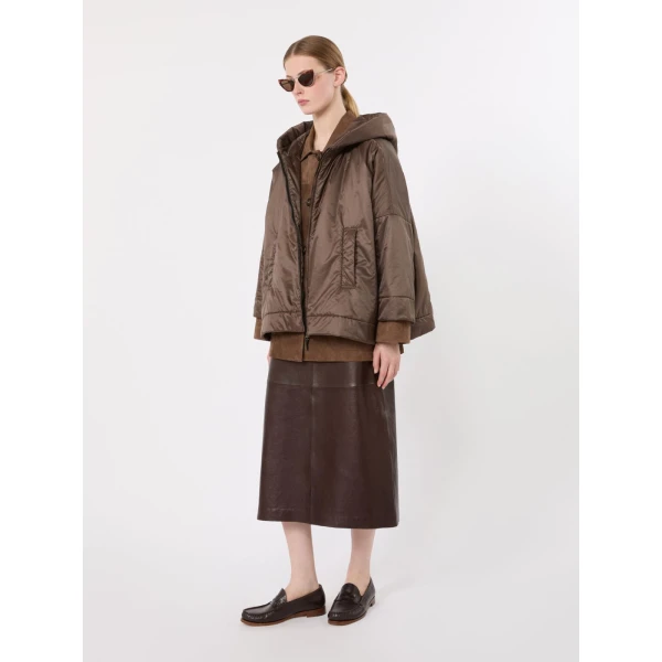Max Mara Fiore Padded Hooded Water-Repellent Jacket in Brown | Jackets | Coveti