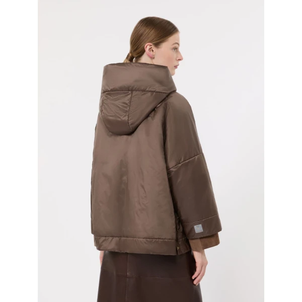 Max Mara Fiore Padded Hooded Water-Repellent Jacket in Brown | Jackets | Coveti