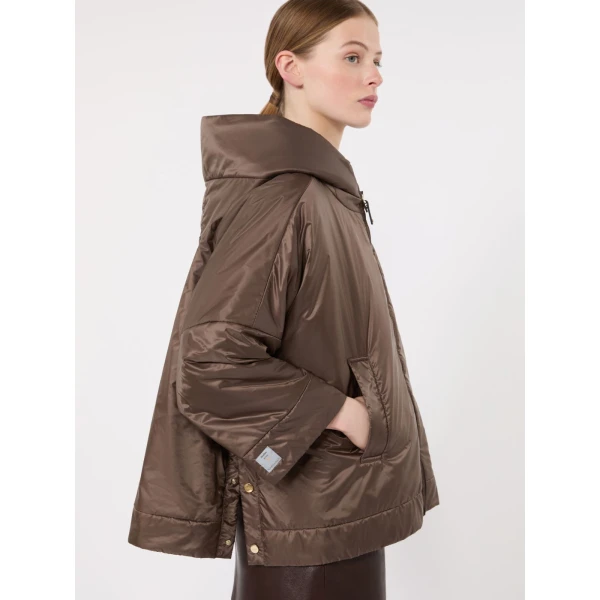 Max Mara Fiore Padded Hooded Water-Repellent Jacket in Brown | Jackets | Coveti