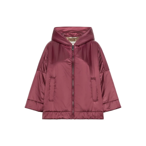 Max Mara Fiore Padded Hooded Water-Repellent Jacket in Red | Jackets | Coveti