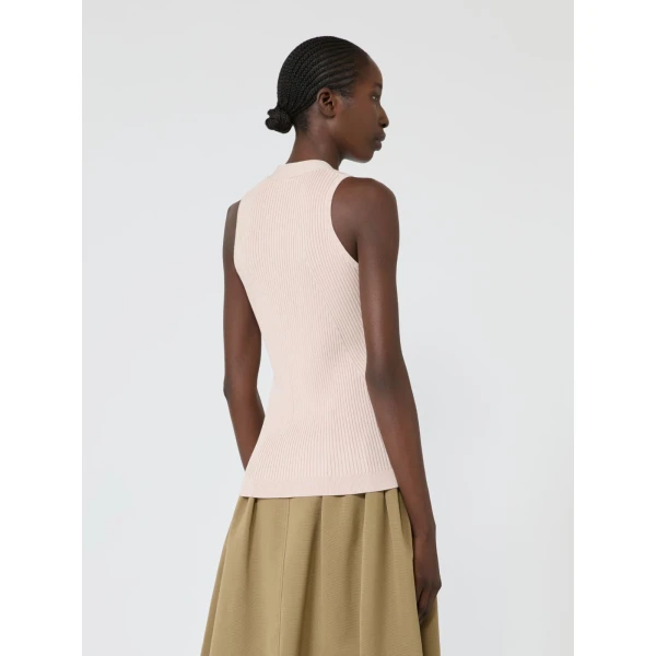 Max Mara Fiorire Cotton and Viscose Gilet in Pink | Sweaters | Coveti