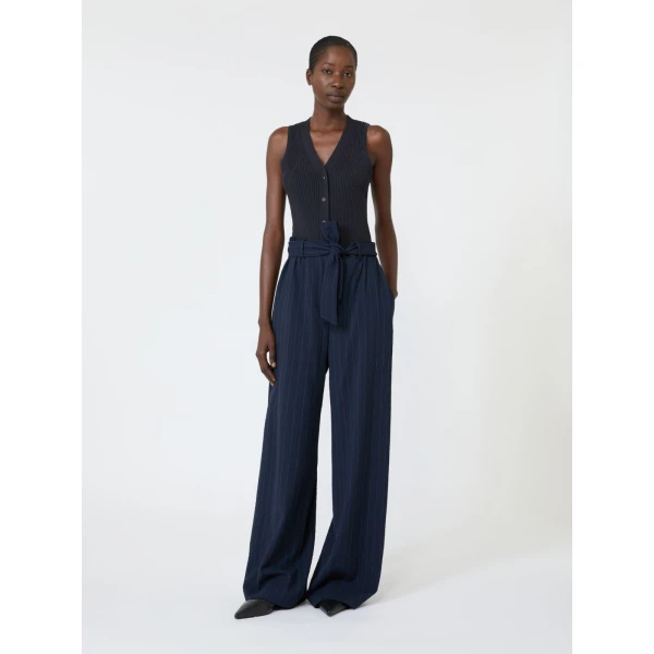 Max Mara Fiorire Cotton and Viscose Gilet in Ultramarine | Sweaters | Coveti