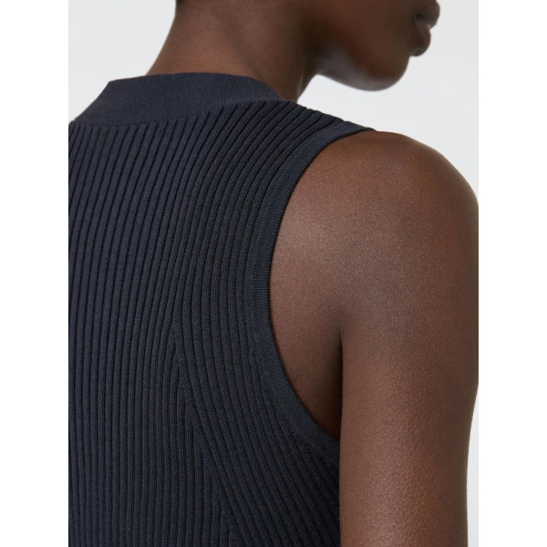 Max Mara Fiorire Cotton and Viscose Gilet in Ultramarine | Sweaters | Coveti