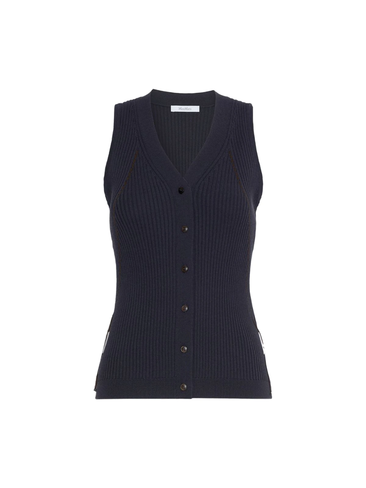 Max Mara Fiorire Cotton and Viscose Gilet in Ultramarine Max Mara Fiorire Cotton and Viscose Gilet in Ultramarine | Sweaters | Coveti