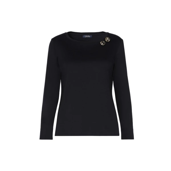 Max Mara Fiorito Cotton Jersey T-Shirt in Ultramarine | T-shirts | Coveti