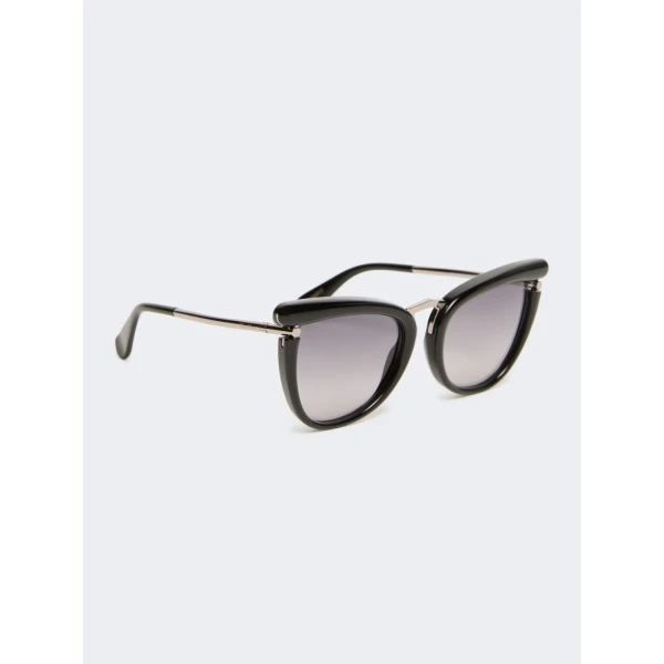 Max Mara Fischio Acetate Butterfly Glasses in Black | Sunglasses | Coveti