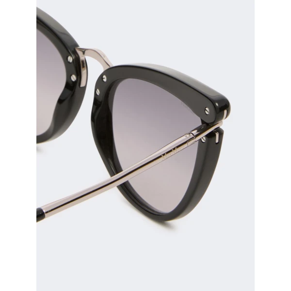 Max Mara Fischio Acetate Butterfly Glasses in Black | Sunglasses | Coveti
