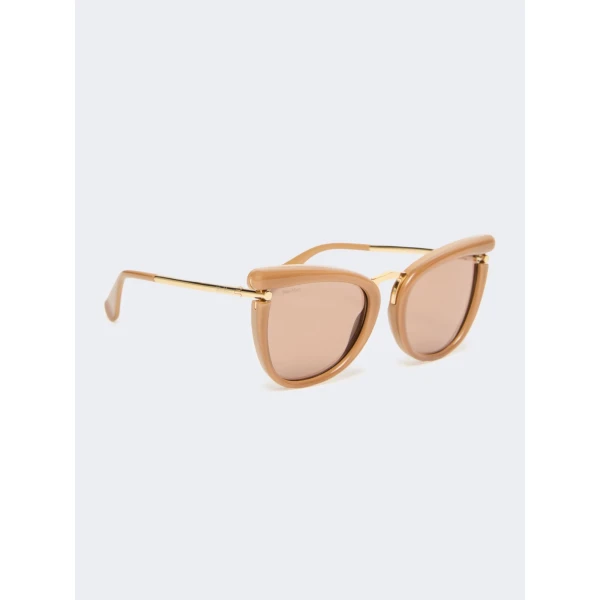 Max Mara Fischio Acetate Butterfly Glasses in Camel | Sunglasses | Coveti