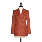 Max Mara Flash Double-Breasted Silk and Cashmere Blazer in Brick Red | Blazers | Coveti