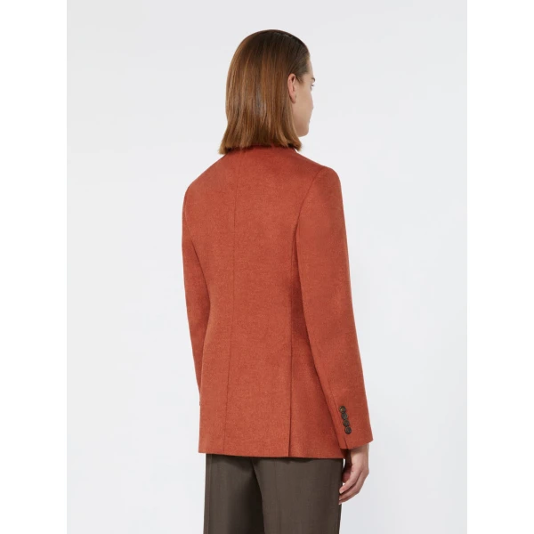 Max Mara Flash Double-Breasted Silk and Cashmere Blazer in Brick Red | Blazers | Coveti