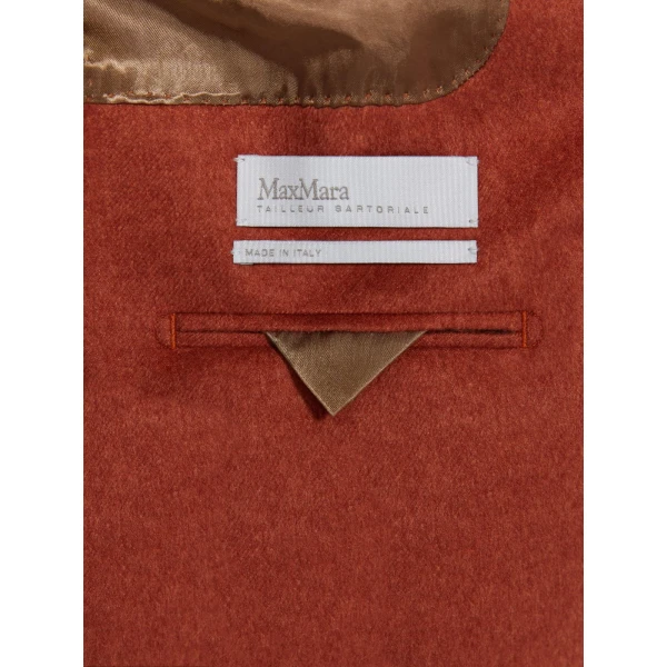 Max Mara Flash Double-Breasted Silk and Cashmere Blazer in Brick Red | Blazers | Coveti
